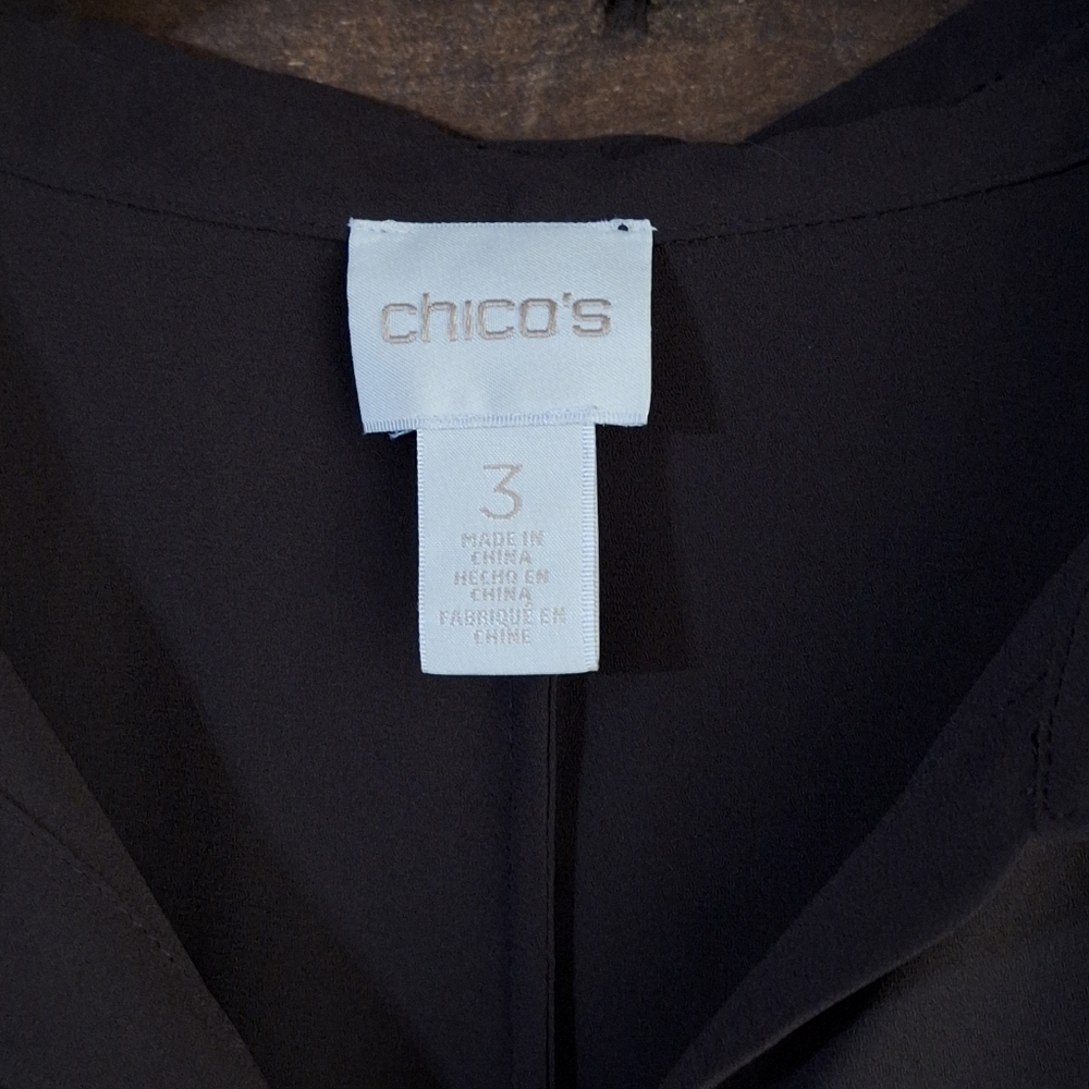 Chicos Cold Shoulder Button Down Brown Tunic Chic… - image 2